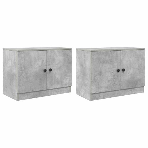 Шкаф за легло със съхранение 2 pcs Бетонно сиво 66 x 35 x 48 см