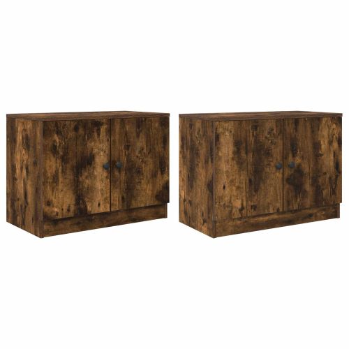 Шкаф за легло със съхранение 2 pcs Пушена Дъб 66 x 35 x 48 см