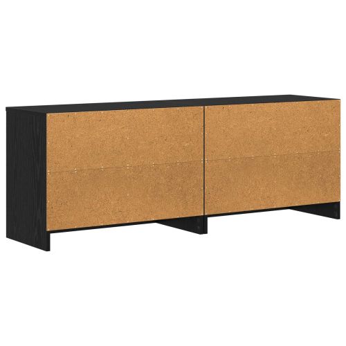 Шкаф за легло с рафт 2 pcs Черен дъб 66 x 33 x 48 см