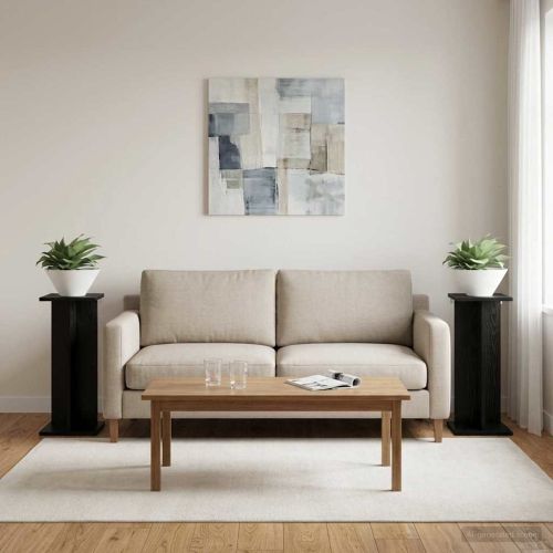 Стойка за растения 2 pcs Черен Дъб 25 x 25,5 x 60,5 см