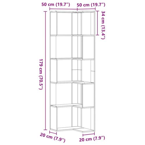 Библиотека Черния дъб 50 x 50 x 179 см
