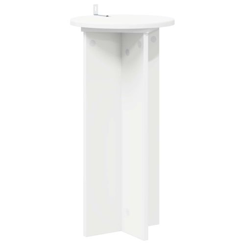 Стойка за растения 2 pcs Бяло Ø29,5 x 60 см Инженерна дървесина