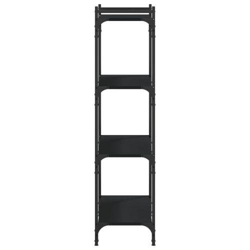 Библиотека 4 рафта черна 80x30x120 см инженерно дърво