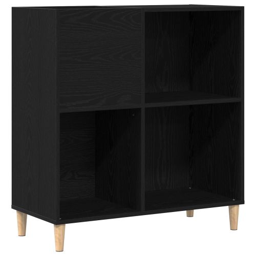 Шкаф за грамофонни плочи с рафт Черния дъб 84,5 x 38 x 89 см