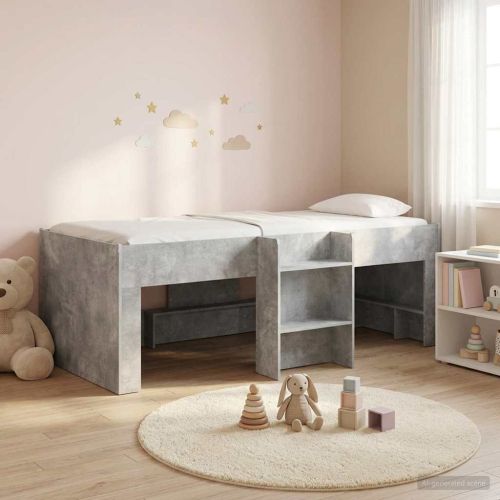 Легло за деца с висока рамка 2 pcs Бетон 203 x 101,1 x 68,5 см