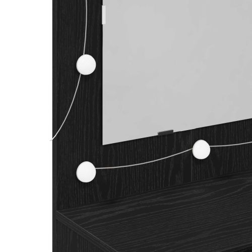 Шкаф с огледало Черния дъб 90 x 31,5 x 62 см Инженерно дърво