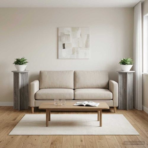 Стойка за растения 2 pcs Сива сонома 40 x 40 x 80 cm