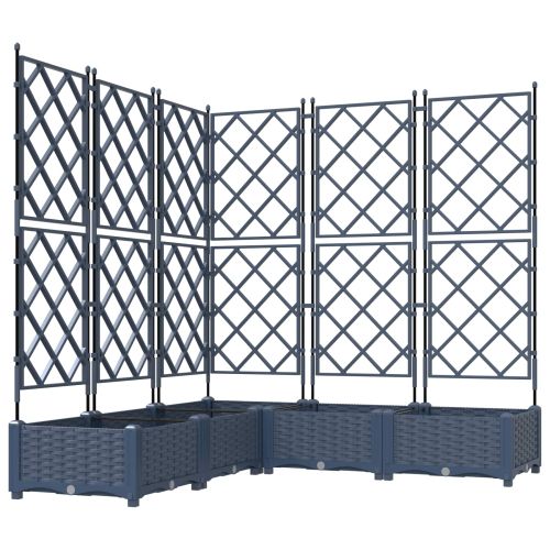 Градинска саксия 5 pcs Сив 120 x 120 x 125,5 см Пластмаса
