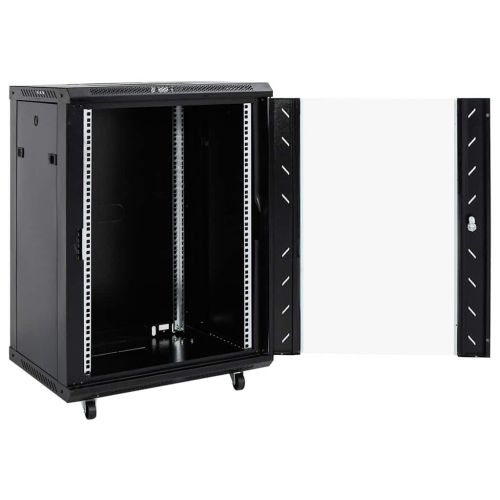 15U сървърен шкаф, 19", IP20, черен, 60x45x86 см