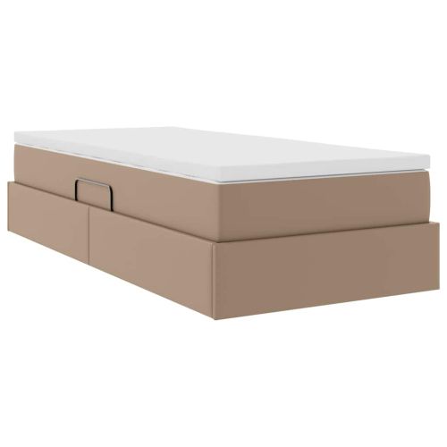 Легло с място за съхранение и матрак Капучино 100 x 200 cm