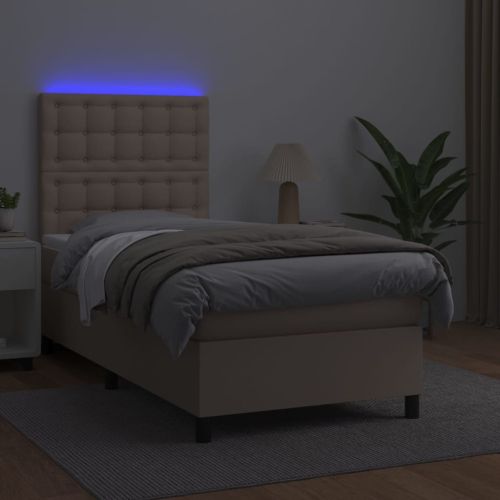 Боксспринг легло с матрак LED капучино 100x200 см