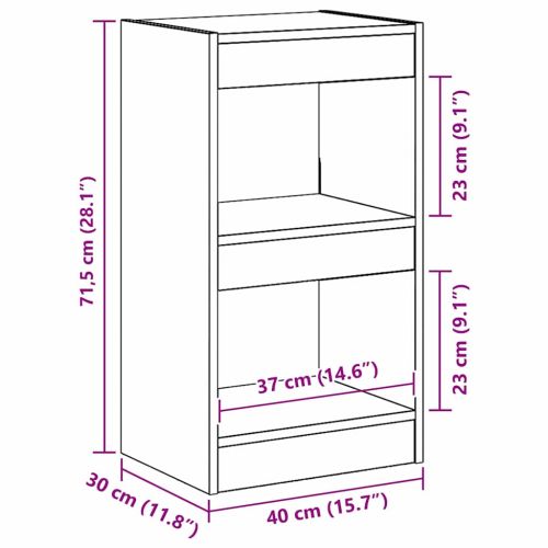 Шкаф за книги Черния дъб 40 x 30 x 71,5 см Инженерно дърво