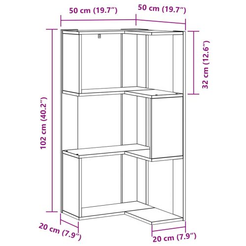Библиотека Черния дъб 50 x 50 x 102 см
