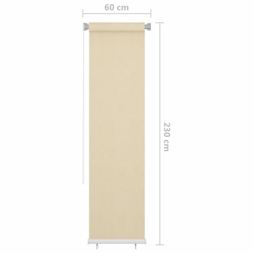 Външна ролетна щора, кремава, 60x230 см, HDPE