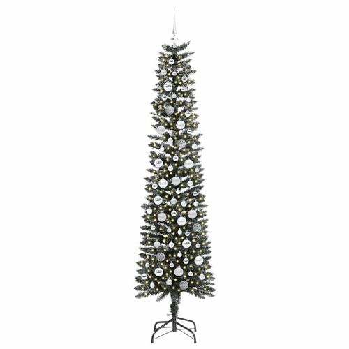 С изкуствено коледно дърво с 300 LED светодиода Зелен 210 cm