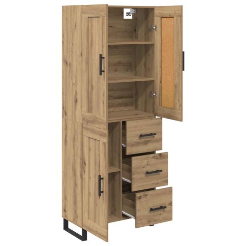 Висок шкаф с чекмедже Дъб 69,5 x 34 x 180 см Инженерно дърво