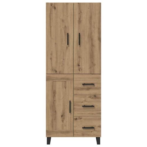 Висок шкаф с чекмедже 2 pcs Дъб 69,5 x 34 x 180 см