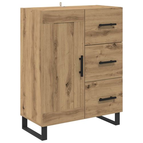 Висок шкаф с чекмедже 2 pcs Дъб Инженерно дърво