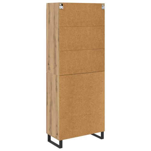 Висок шкаф с чекмедже 2 pcs Дъб Инженерно дърво