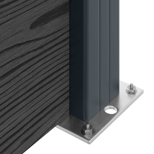 Панел на ограда 11 pcs WPC и алуминий Черно