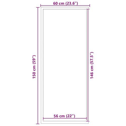 Мат за врата Черно 60 x 150 cm Полипропилен