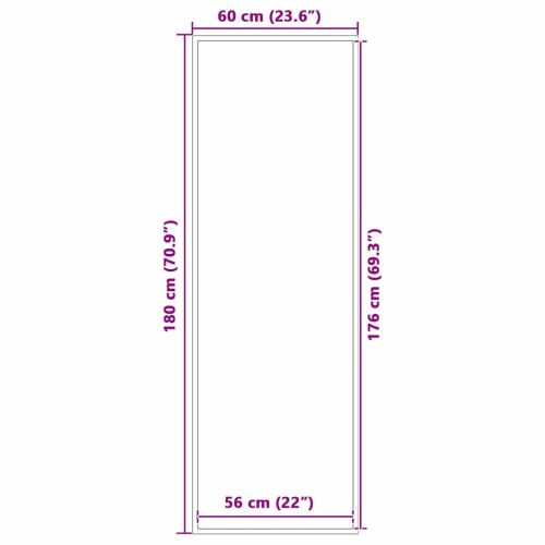Мат за врата Черно 60 x 180 cm Полипропилен