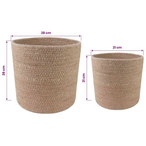 Комплект саксии за растения 2 pcs Натурално Ø 28 x 28 см