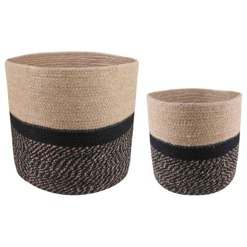 Комплект саксии за растения 2 pcs Естествено и черно