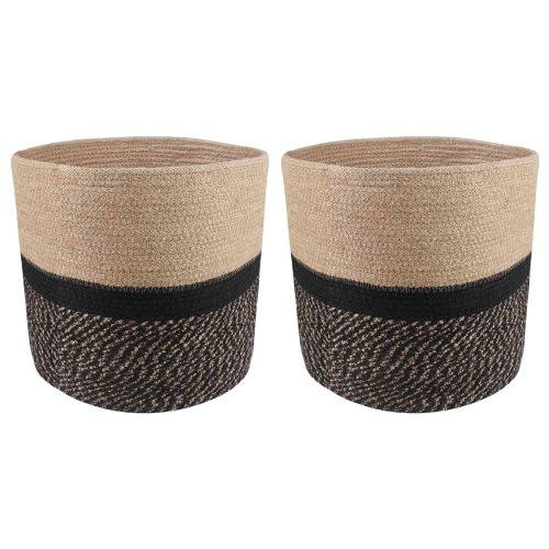 Комплект саксии за растения 2 pcs Естествено и черно
