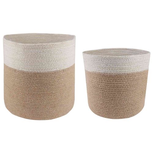 Комплект саксии за растения 2 pcs Естествено и бяло