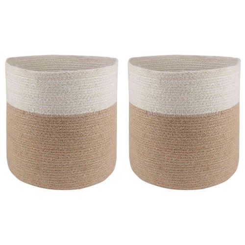Комплект саксии за растения 2 pcs Естествено и бяло