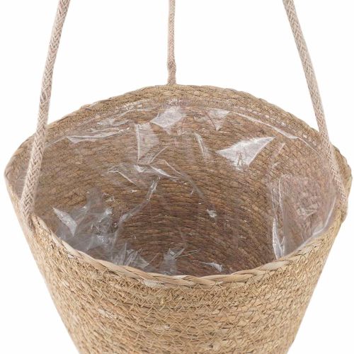 Кошници за растения от морска трева 3 pcs Натурално Ø26 x 19 см