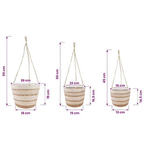 Кошници за растения от морска трева 3 pcs