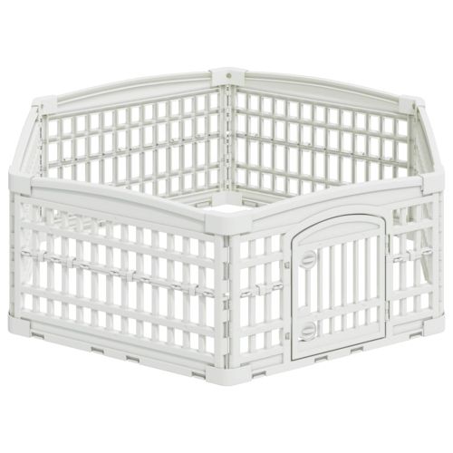 6 панелна играчка за кучета Бяло 122 x 106 x 40 см Пластмаса