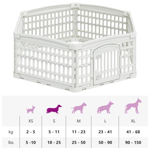 6 панелна играчка за кучета Бяло 122 x 106 x 40 см Пластмаса