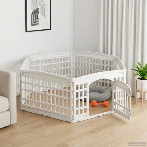 6 панелна играчка за кучета Бяло 179 x 151 x 58 см Пластмаса