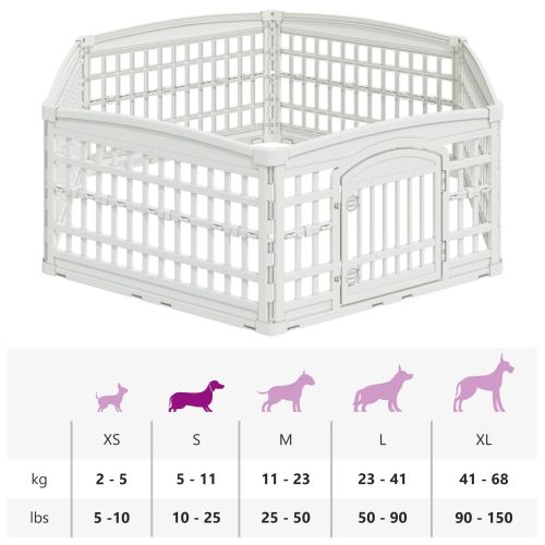 6 панелна играчка за кучета Бяло 179 x 151 x 58 см Пластмаса