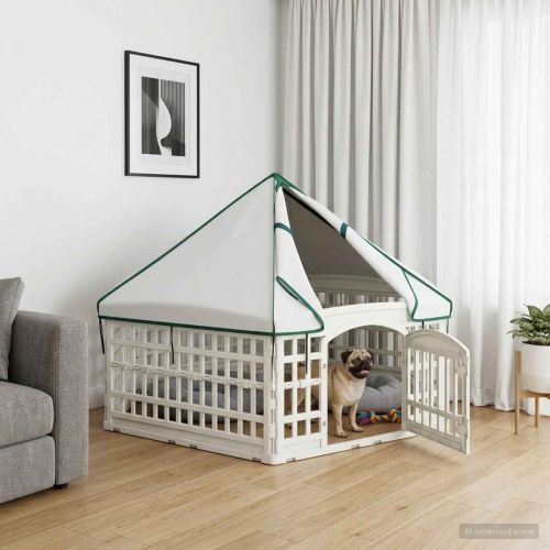 6 панелна играчка за кучета Бяло 179 x 151 x 114 см Пластмаса