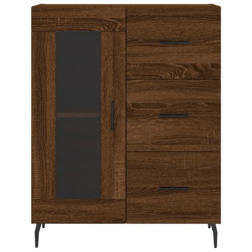 Сайдборд, Кафяв дъб, 69,5x34x90 см, инженерно дърво