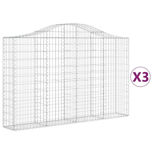 Габионни кошници арка 3 бр 200x30x120/140см поцинковано желязо