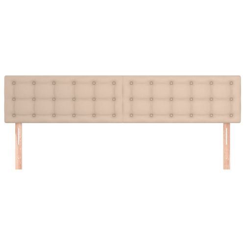 Табла за легло, цвят капучино, 160x5x78/88 см, изкуствена кожа