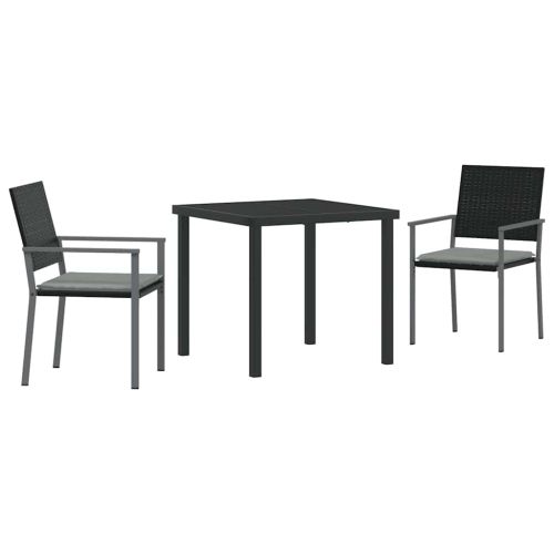 Комплект за хранене в градината 3 pcs Черен и Светло Сив