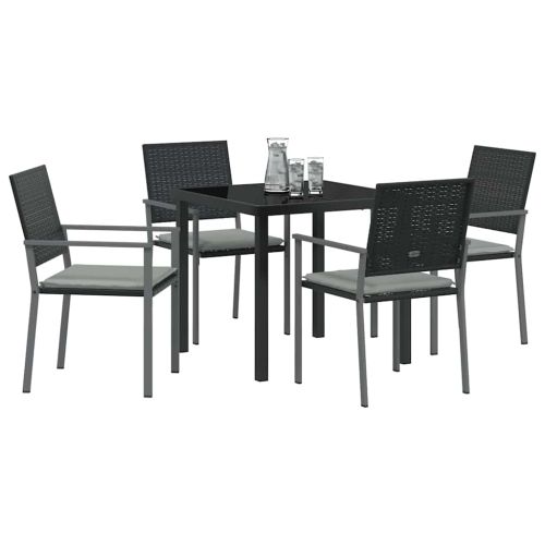 Комплект за хранене в градината 5 pcs Черен и Светло Сив