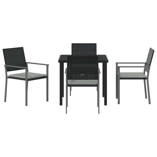Комплект за хранене в градината 5 pcs Черен и Светло Сив