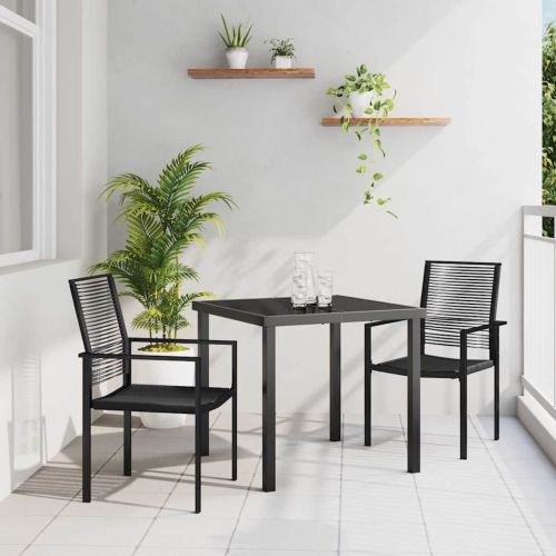 Комплект за хранене в градината 3 pcs Черно