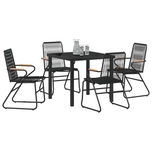 Комплект за хранене в градината 5 pcs Черно
