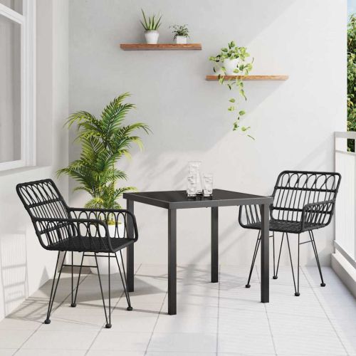 Комплект за хранене в градината 3 pcs Черно