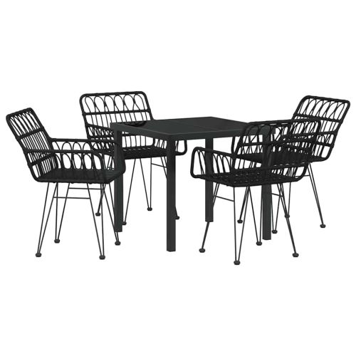 Комплект за хранене в градината 5 pcs Черно