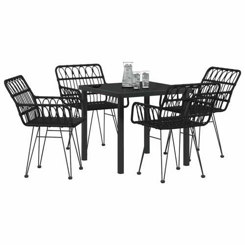 Комплект за хранене в градината 5 pcs Черно