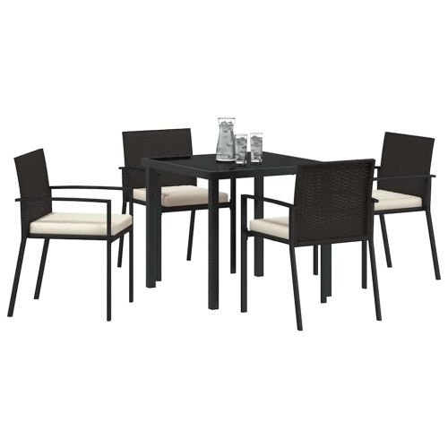 Комплект за хранене в градината 5 pcs Черно